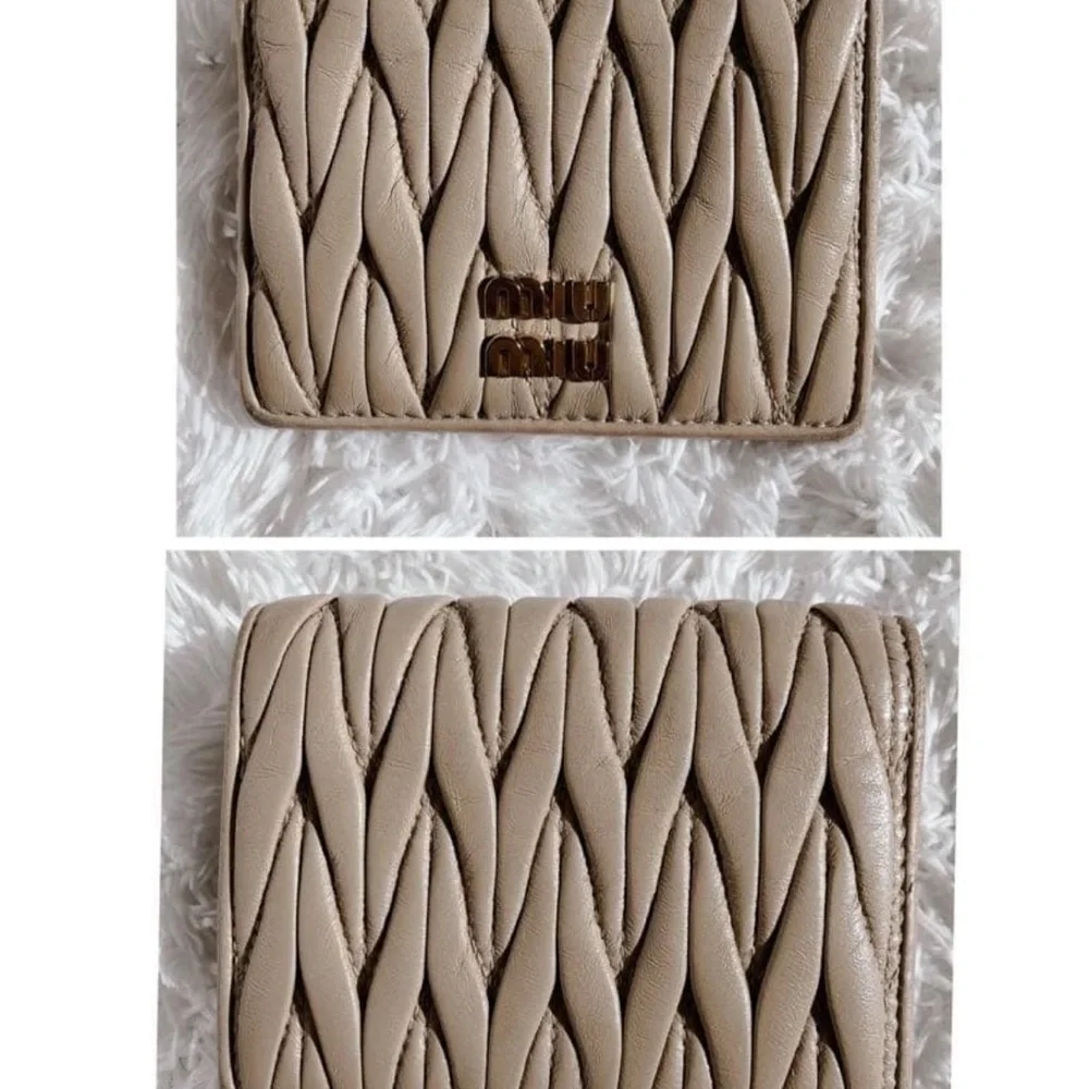 Miu Miu Taupe Quilted Wallet - Picture 2 of 10